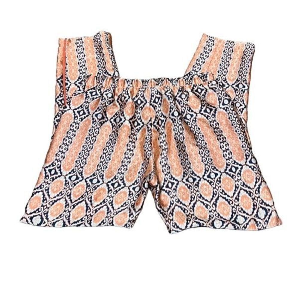 BCBGeneration Tribal Pant Navy Sea Multi Silky Pants Size XS